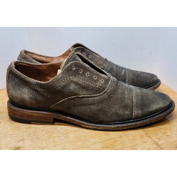 Frye Shoes Suede Paul Bal Brown Oxford Mens slip on Cap Toe‎ size 8.5D main image 10
